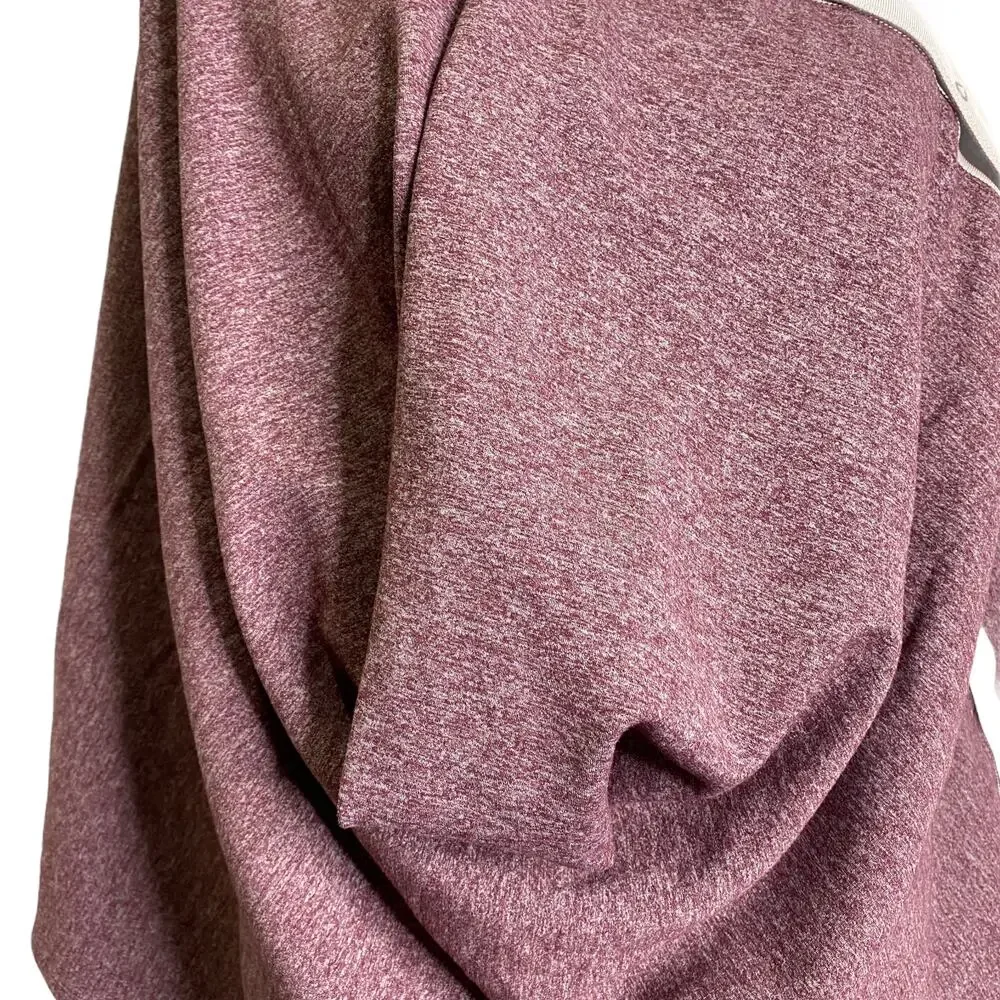 Lululemon On The Go Women's Sweater Heathered Magenta Button-Front Wrap‎ Poncho